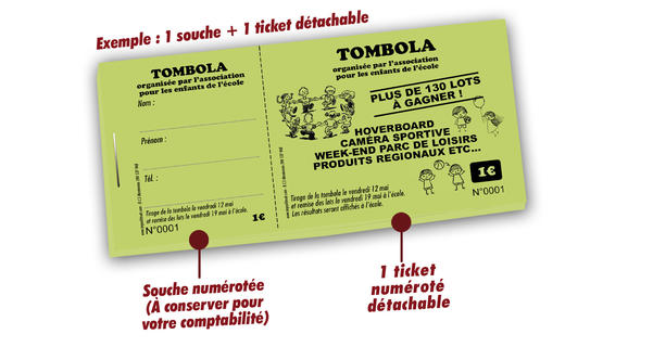 billets tombola enfants de l'ecole