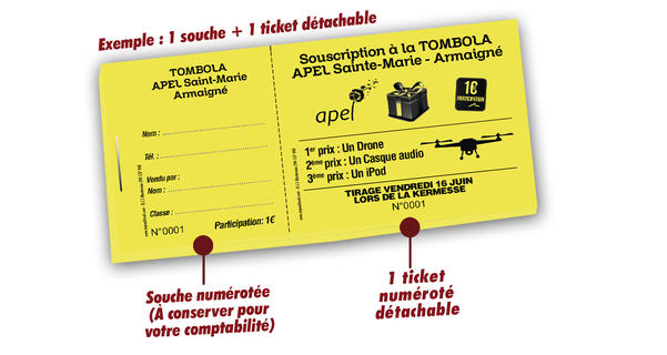 billetterie ecole tombola Armaigné