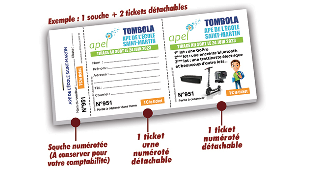 billet personnalisé école