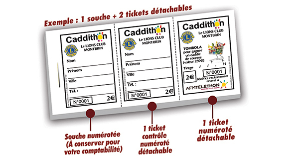 billet personnalisé tombola solidaire
