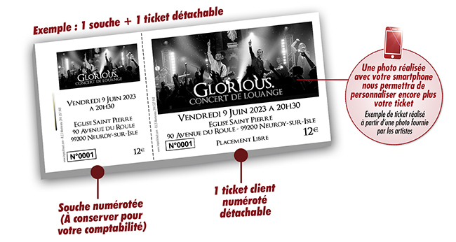 Imprimez vos pochettes billetterie pour vos tickets de concert