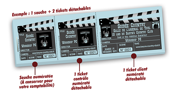 billets spectacle à imprimer soirée country