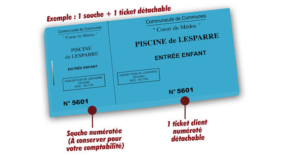 billetterie numérotée tickets piscine lesparre