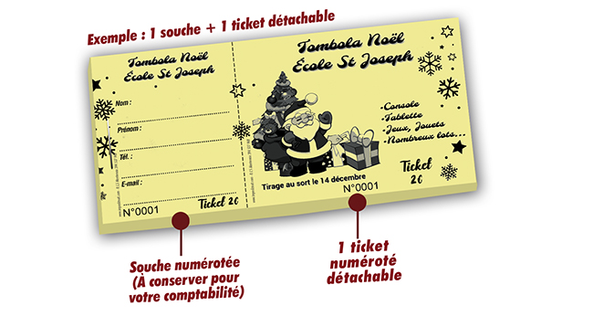 billetterie tombola noel ecole