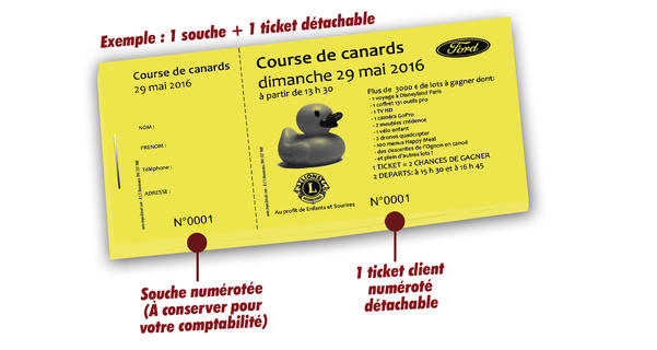 tickets kermesse course de canards