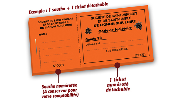 carnet à souche carte sociétaire