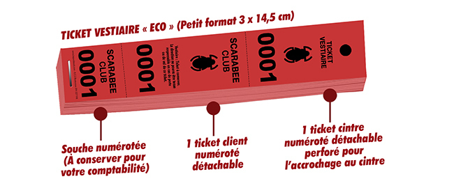 carnet tickets pour vestiaire pas cher Lamez