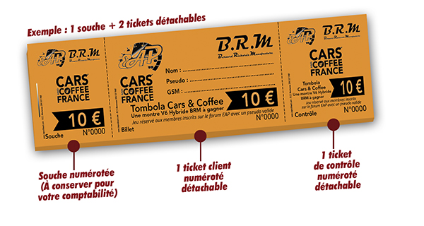 carnet de tickets tombola personalisés pas cher BRM