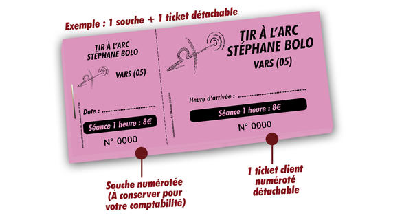 carnets à souche billetterie sports tir