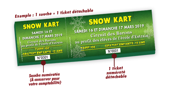 carnets tickets détachables SnowKart