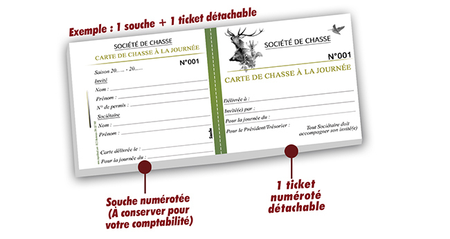 carte de chasse à la journée