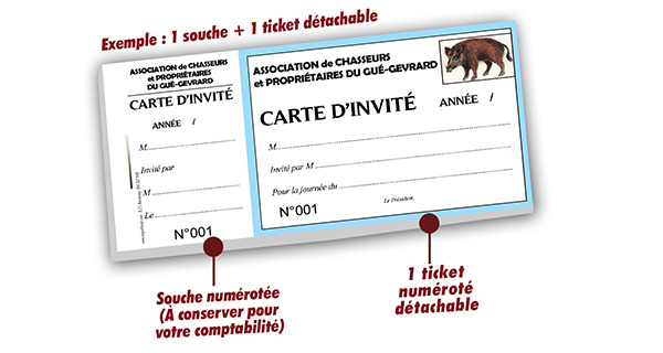 carte de chasse invité