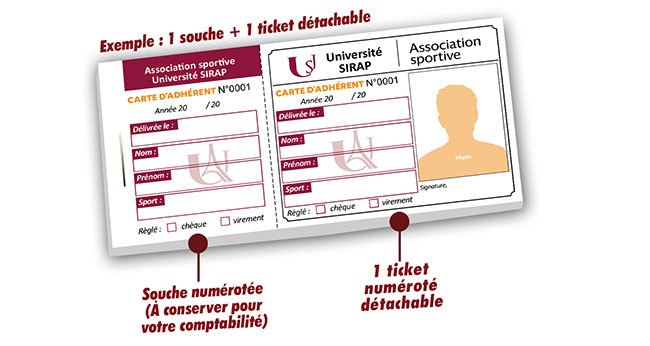 Carte adhérent association sportive université