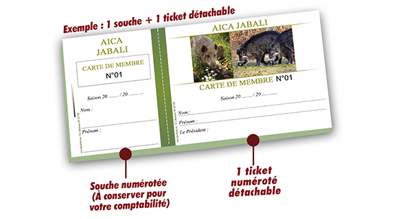 carte de membre chasse association