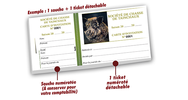 carte invitation société de chasse