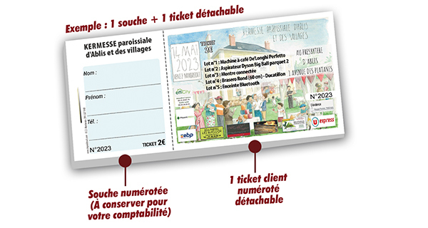 billet kermesse paroissiale avec tombola