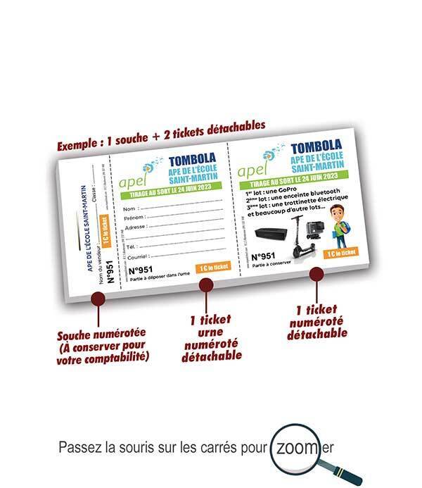 billet personnalisé école