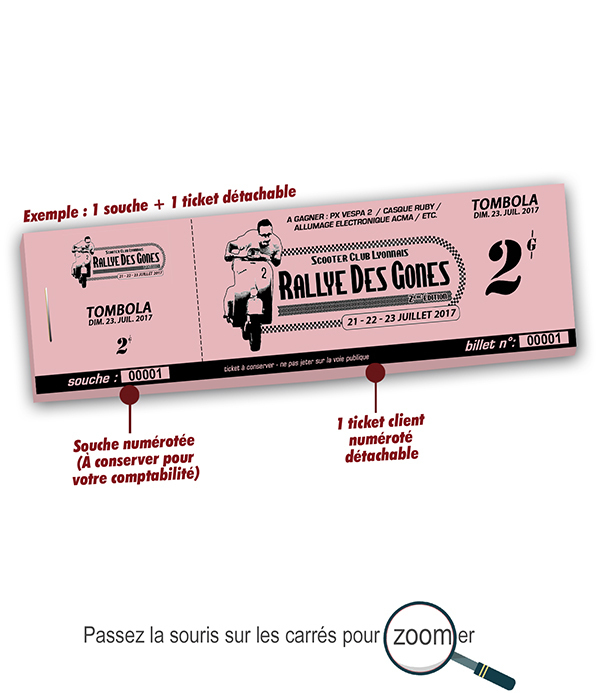 billets tombola sports petit prix  scooter rallye des gones