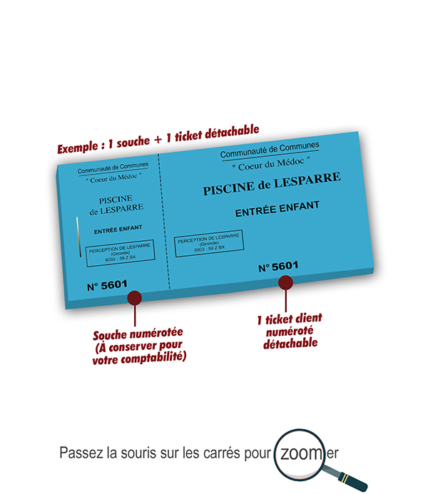 billetterie numérotée tickets piscine lesparre