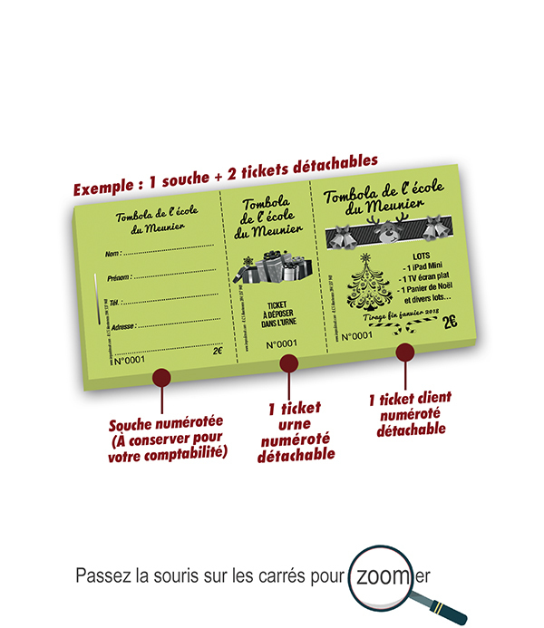 carnet de tombola de noel pas cher école du Meunier