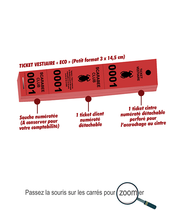 carnet tickets pour vestiaire pas cher Lamez