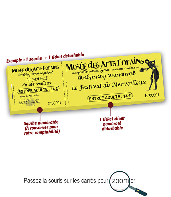 carnets tickets d'entrée festival musée des arts forains