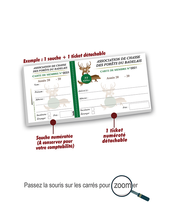 carte de membre association chasse