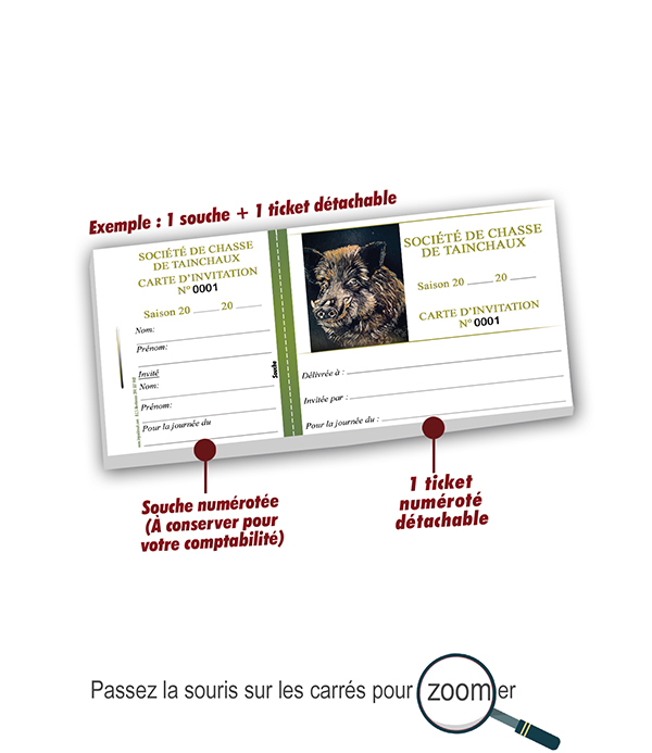 carte invitation société de chasse