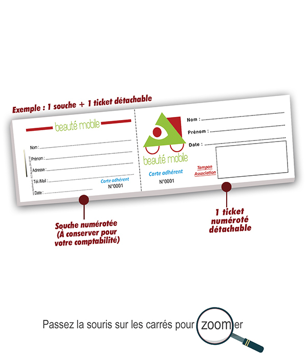 cartes adherent avec tampon