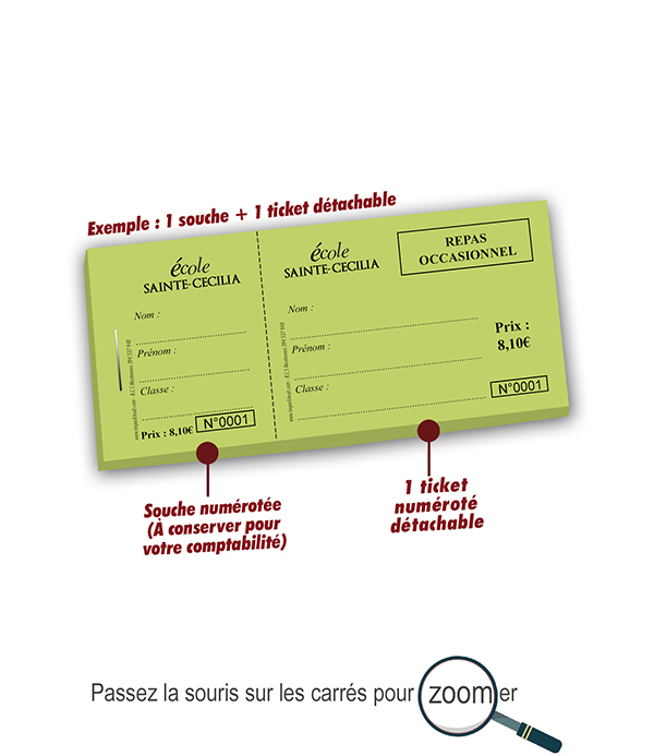 Copie de tickets cantine scolaire Cécilia