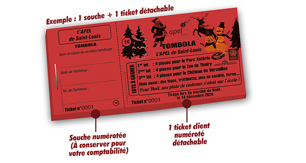 billetterie tombola de noel des écoles