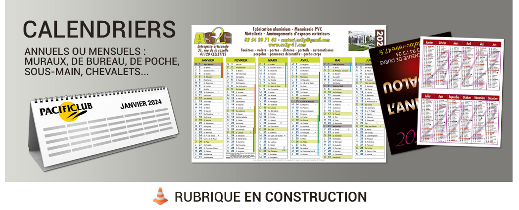 Rubrique calendriers