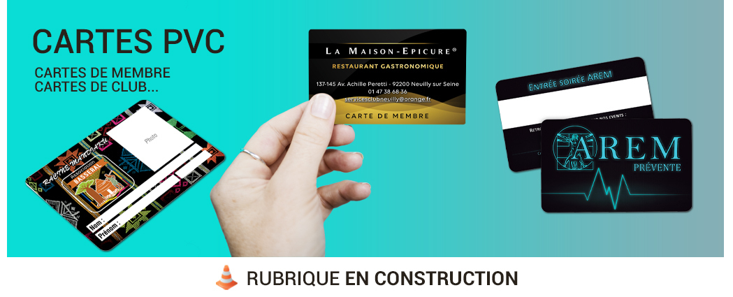 Rubrique cartes PVC