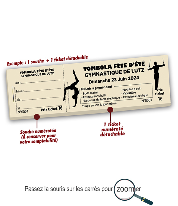 personnaliser tombola club gymnastique