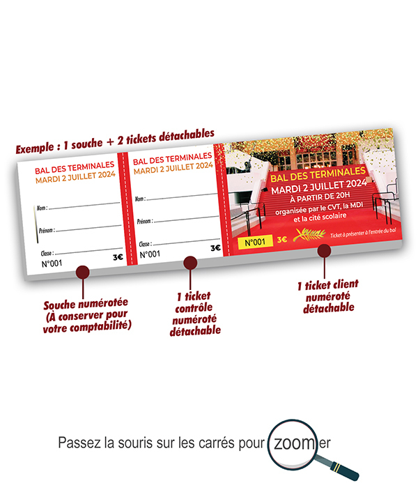 tickets détachables pas cher bal des terminales