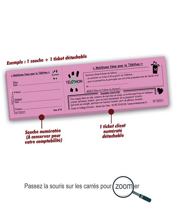 billetterie carnet tombola petit prix associations telethon sauveur