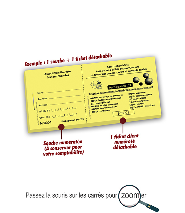 ticket tombola amicale bouliste