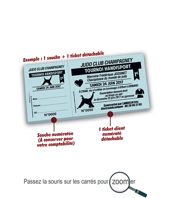 ticket tombola Judo club