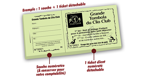 Ticket tombola club gymnastique