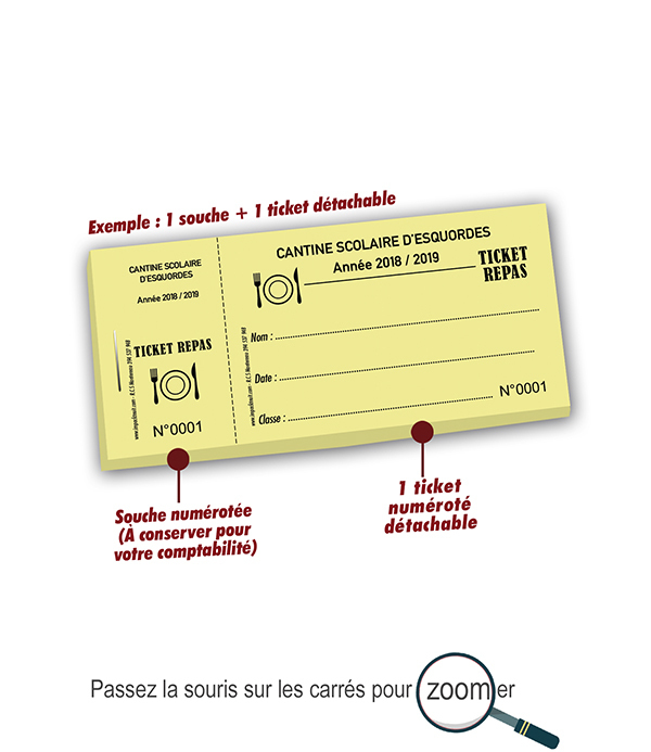 billets de cantine scolaire municipale esquordes