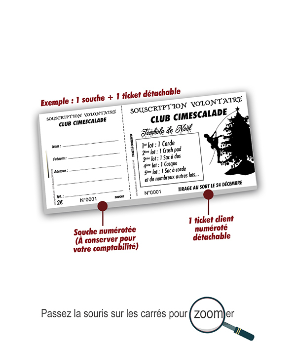 exemple tickets de tombola escalade