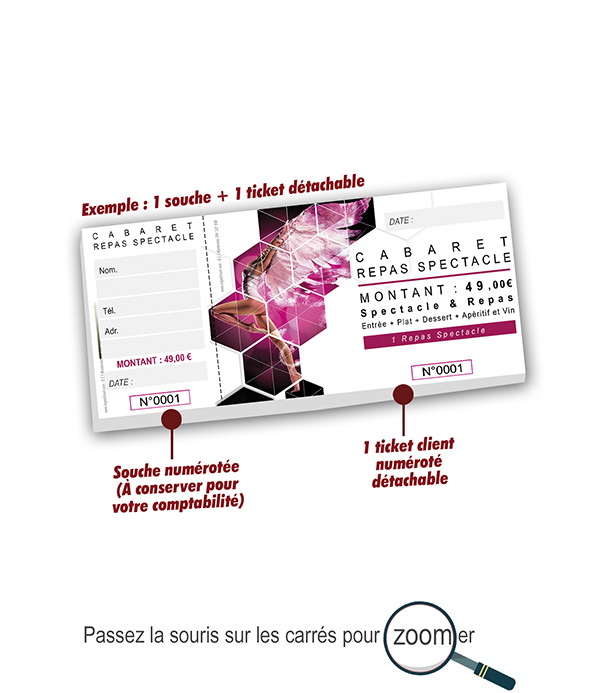 faire imprimer ticket repas spectacle petit prix