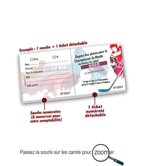tickets pour tombola Hockey sur glace