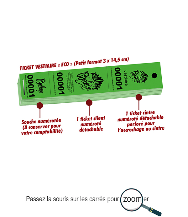 grande quantité tickets de vestiaire numérotés petit prix Balajo copie
