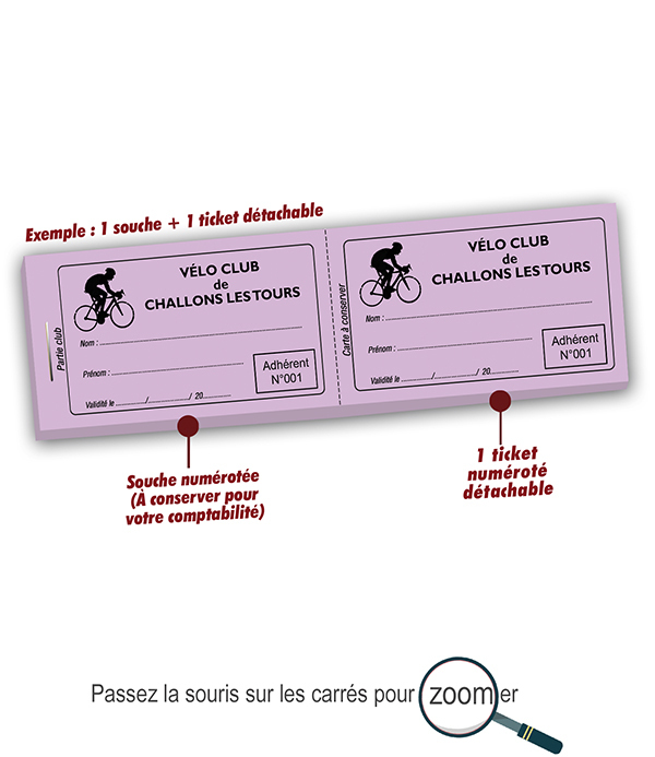 impression carte adherent velo club