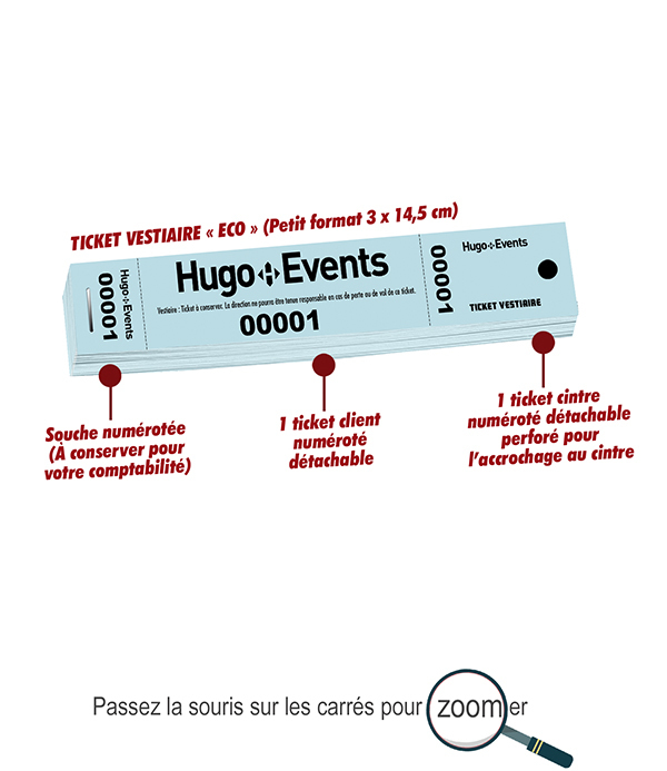 impression rapide et éco tickets pour vestiaire Hugo Events