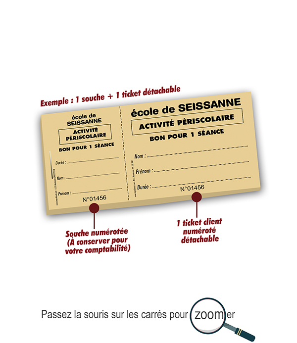 carnets à souche billetterie activité périscolaire seissan