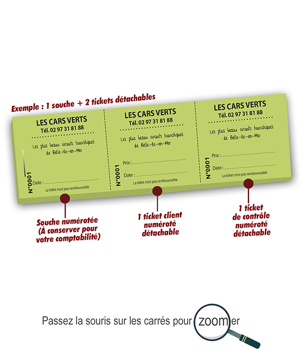 impression ticket de car pas cher Les Cars Verts