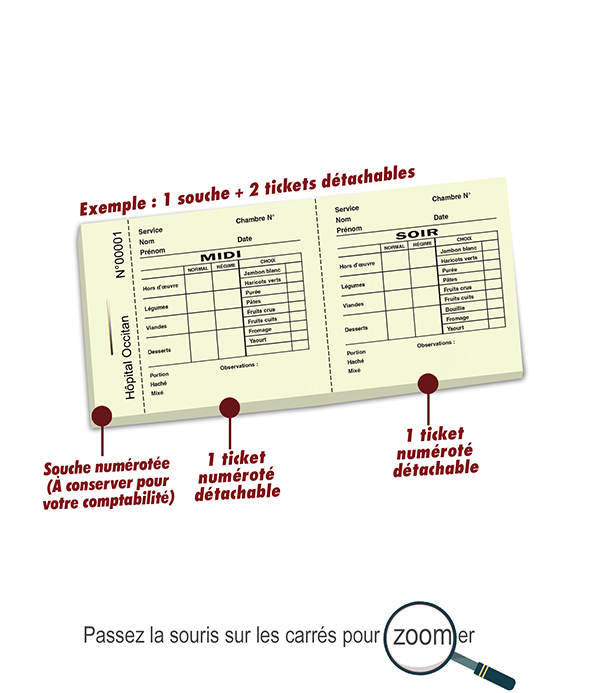 impression ticket repas hôpital