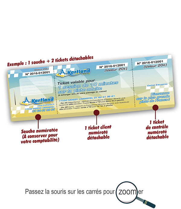 impression tickets de karting pas cher Kartland